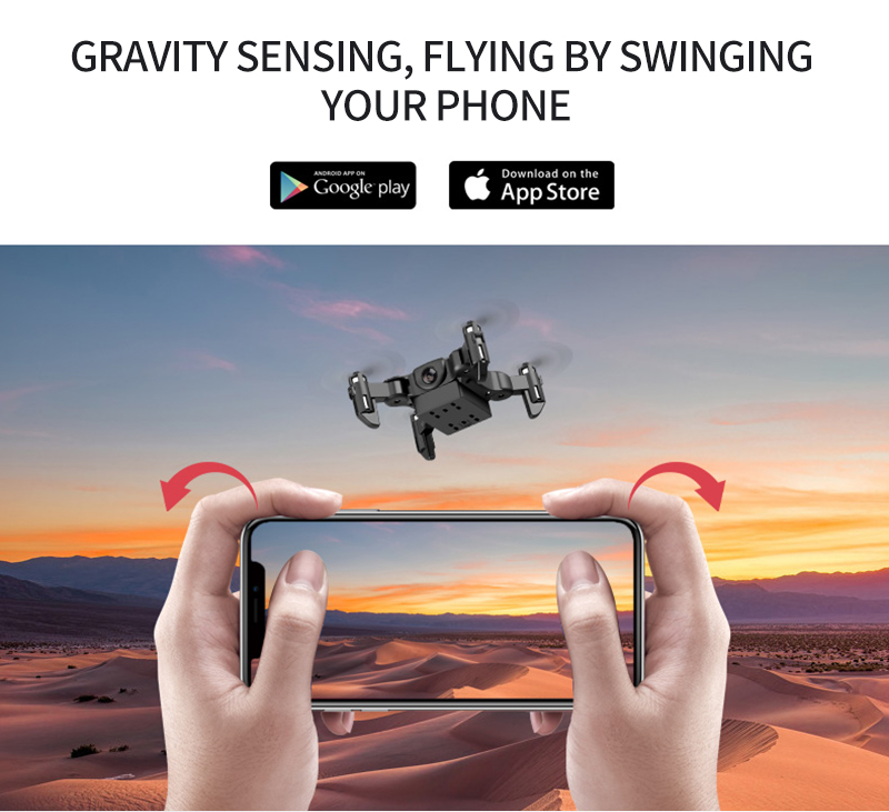 An RC drone hovering in the air, capturing a panoramic aerial view of an outdoor landscape An RC drone hovering in the air